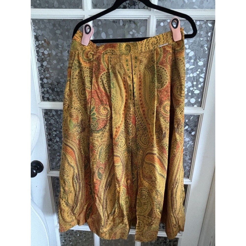 Vintage Geiger Skirt Austria Paisley Fall Colors Sz 44 (L)